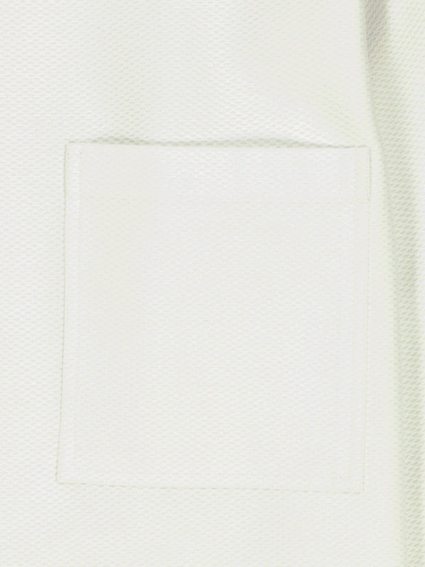 chemise à col mao en coton piqué blanc