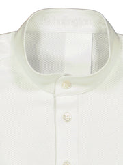 white cotton piqué mao-collar shirt 