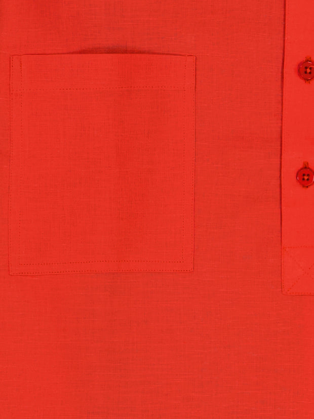 crimson red pure linen canvas shirt 