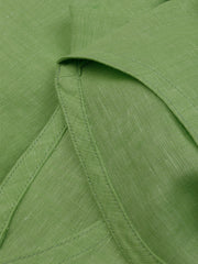 pistachio linen canvas short-sleeve mao-collar Deauville shirt  