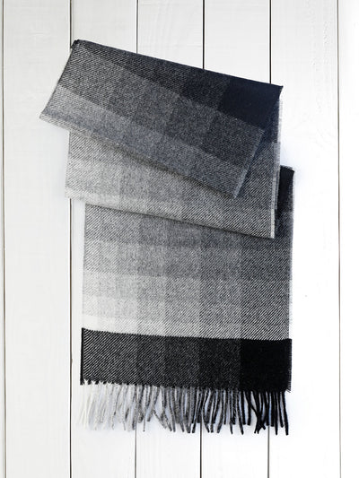 charcoal stripes cashmere scarf