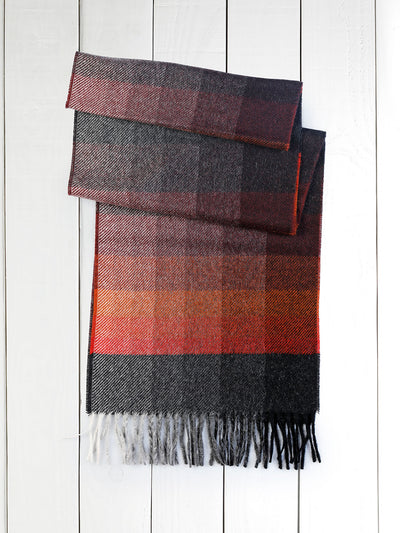rust stripes cashmere scarf