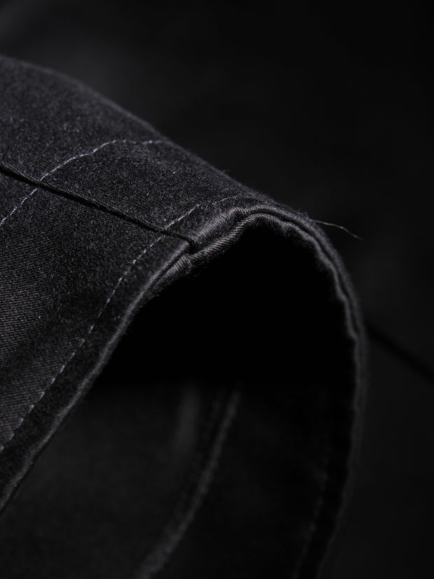 black moleskin 20-pocket waistcoat