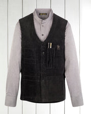 pre-order black corduroy with large ribs 20-pocket waistcoat