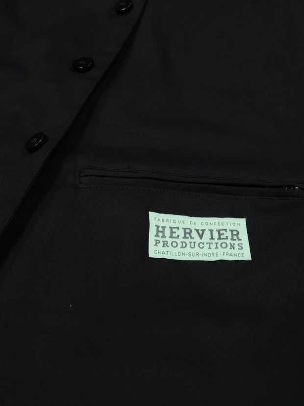 gilet à poches passepoilées en serge de coton noire