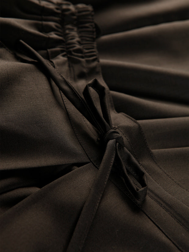 pantalon hakama en toile de laine noire