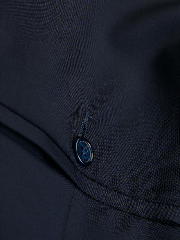 italian siza trousers in rothko blue-black wrinkle-free wool and mohair canvas