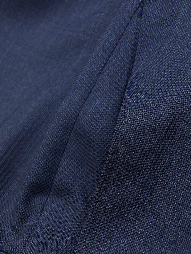 italian siza trousers in midnight blue crease-resistant wool