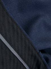 pantalon italien siza en fil-à-fil de laine infroissable bleu minuit