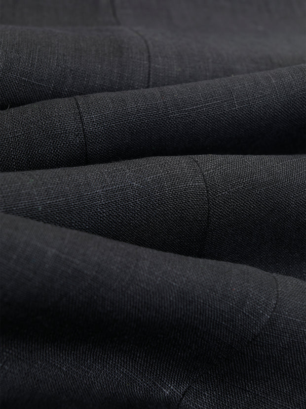 pantalon italien siza en toile pur lin noir très légère
