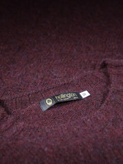 aubergine 100 % shaggy wool crew neck jumper