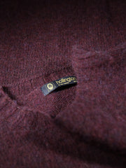 aubergine 100 % shaggy wool crew neck jumper