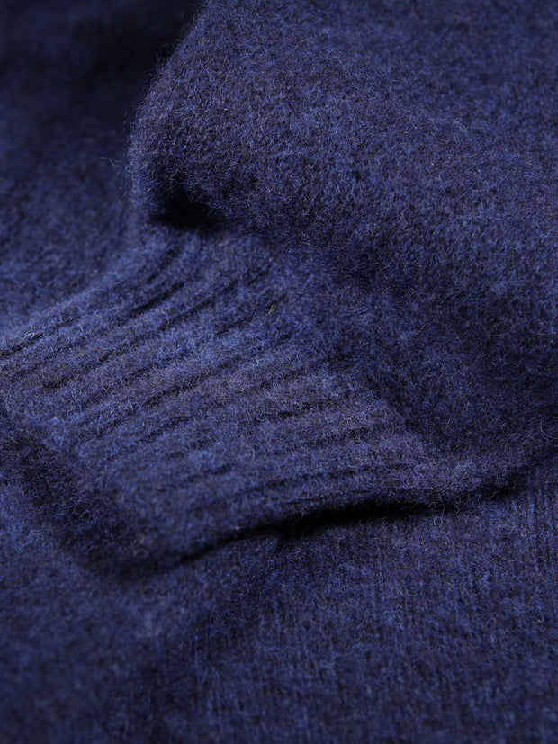 blue midnight  100 % shaggy wool crew neck jumper