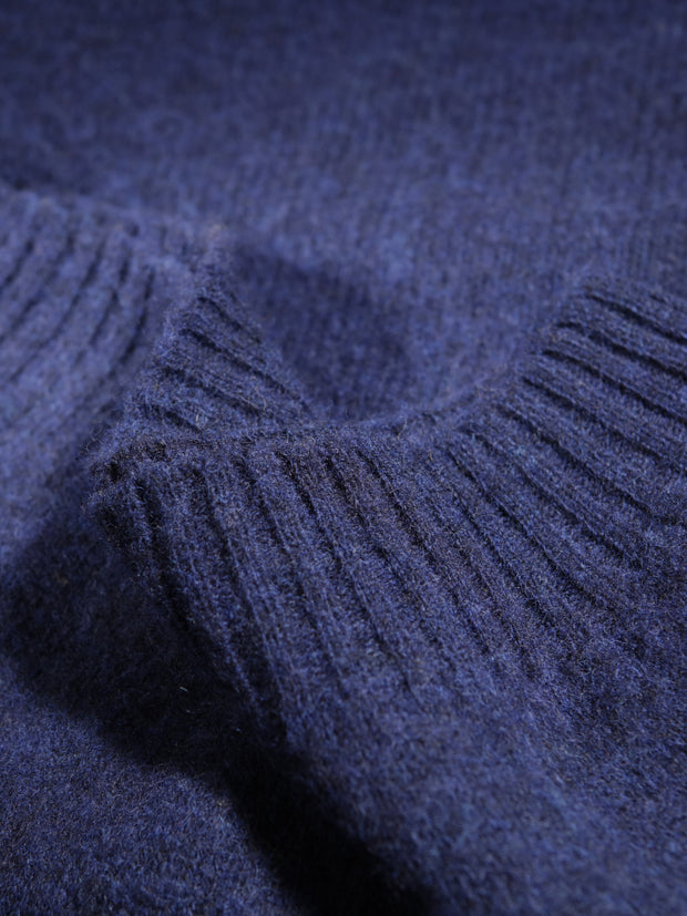 blue midnight  100 % shaggy wool crew neck jumper