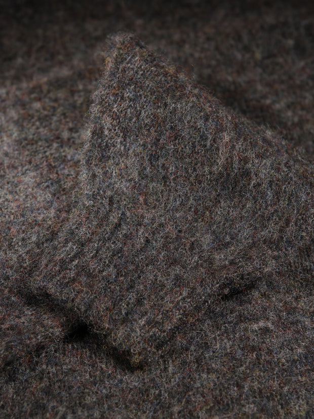 charcoal 100 % shaggy wool crew neck jumper