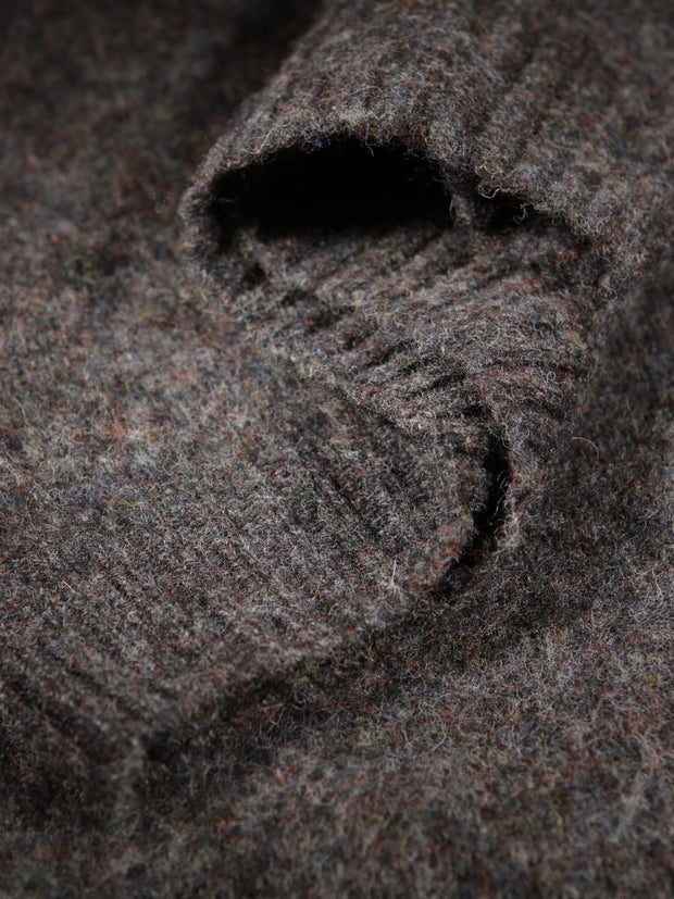 charcoal 100 % shaggy wool crew neck jumper