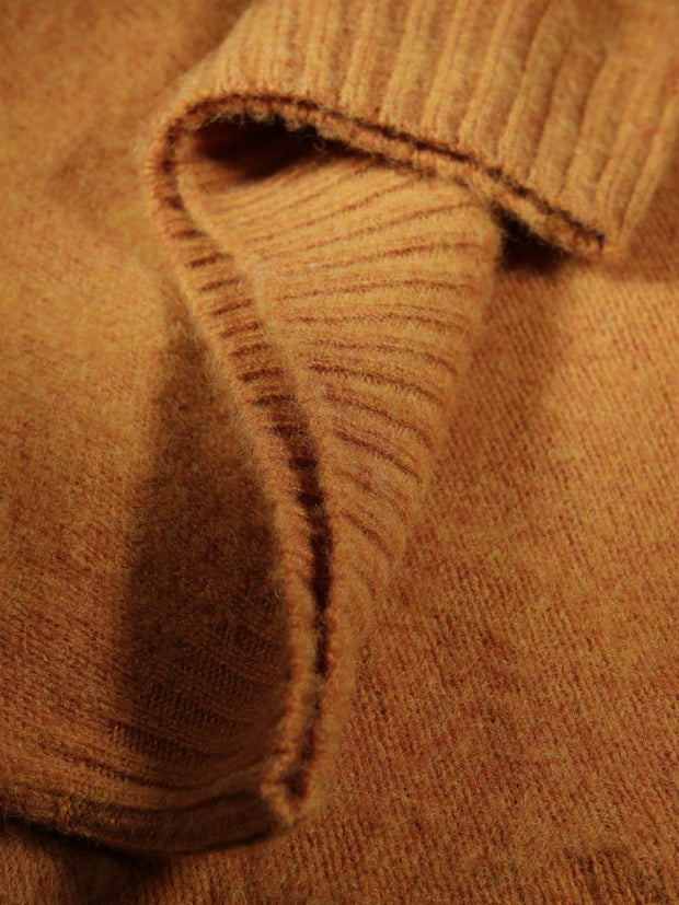 autumn leaf 100 % shaggy wool crew neck jumper