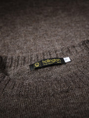 round-neck jumper in natural grey shetland