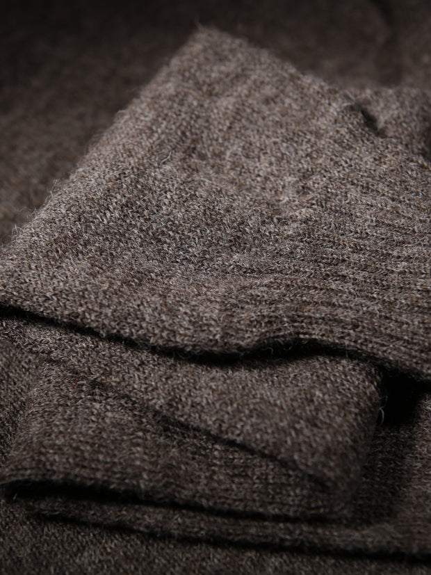 round-neck jumper in natural grey shetland