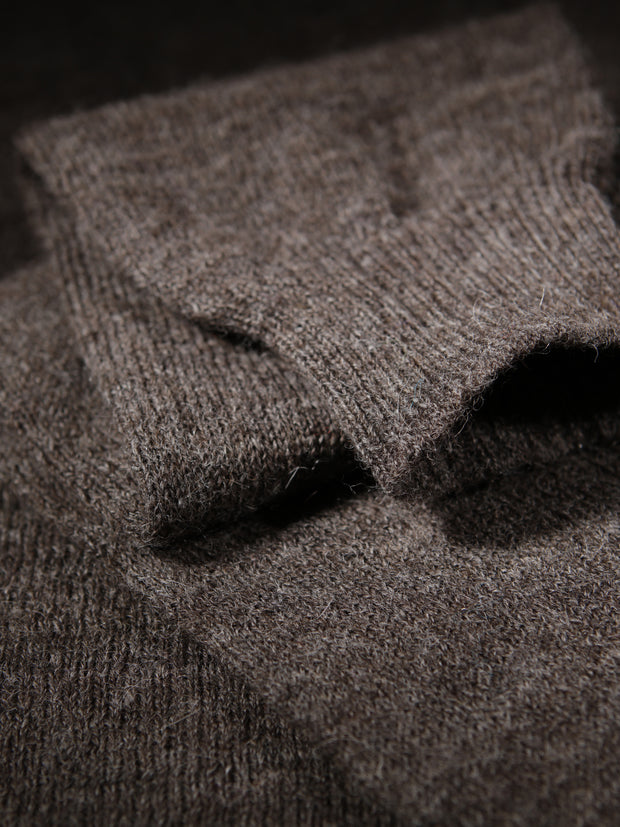 round-neck jumper in natural grey shetland