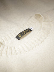 round-neck jumper in natural white shetland