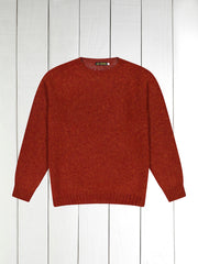 pull-over à col rond 100 % shaggy wool feu