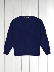 blue midnight  100 % shaggy wool crew neck jumper