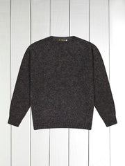 charcoal 100 % shaggy wool crew neck jumper