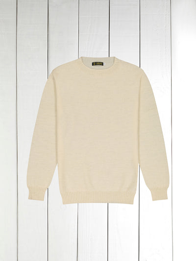 round-neck jumper in natural white shetland