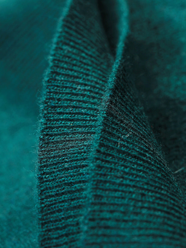 green polo-neck jumper in lambswool