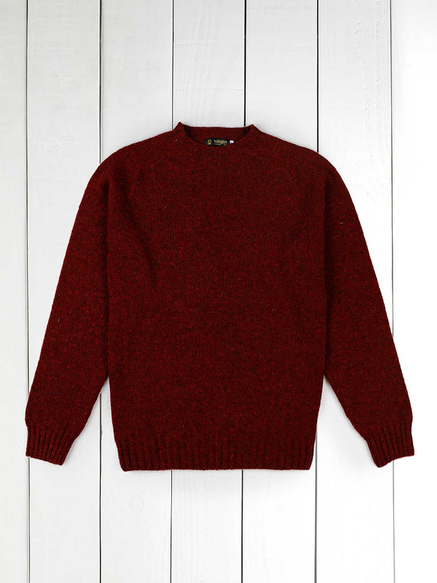 pinot red 100 % lambswool crew neck harley jumper