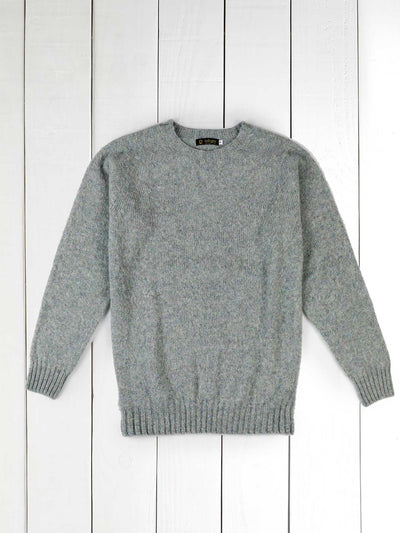 pull-over harley à col rond 100 % shaggy wool perle