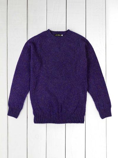 pull-over harley à col rond 100 % shaggy wool violet