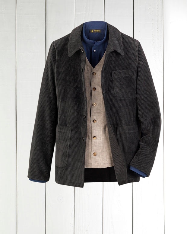 pre-order black corduroy sligo carpenter-collar jacket