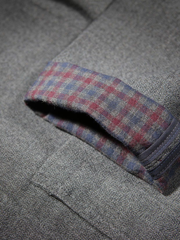 naipaul jacket in double-faced grey checked cotton and wool