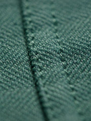 veste tyrol ajustée à col nehru en toile à chevrons de lin et coton stretch verte