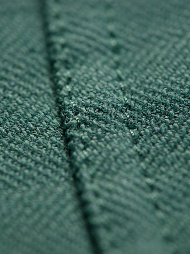green stretch cotton and linen herringbone fabric sleeveless jacket 