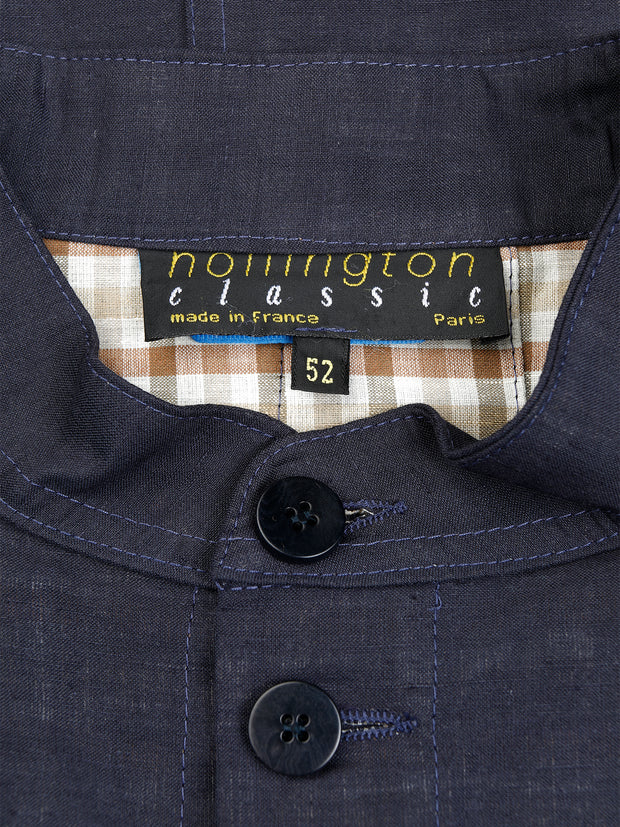 naipaul jacket in double-sided navy cotton on green check