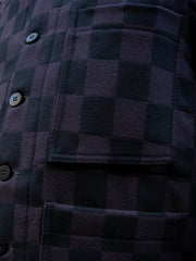 checked wool jacquard patch-pocket waistcoat