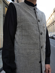 silver chenille sleeveless jacket 