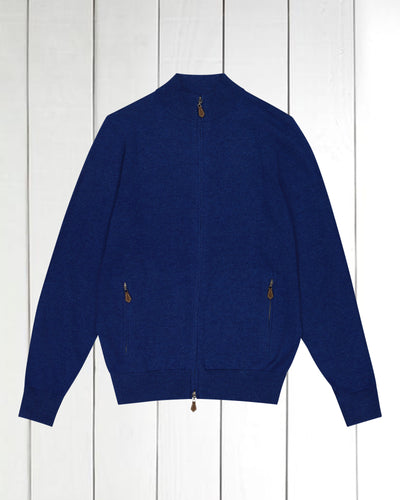 cardigan zippé en geelong bleu indigo