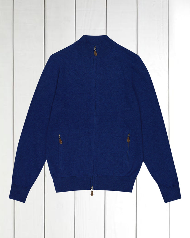 cardigan zippé en geelong bleu indigo