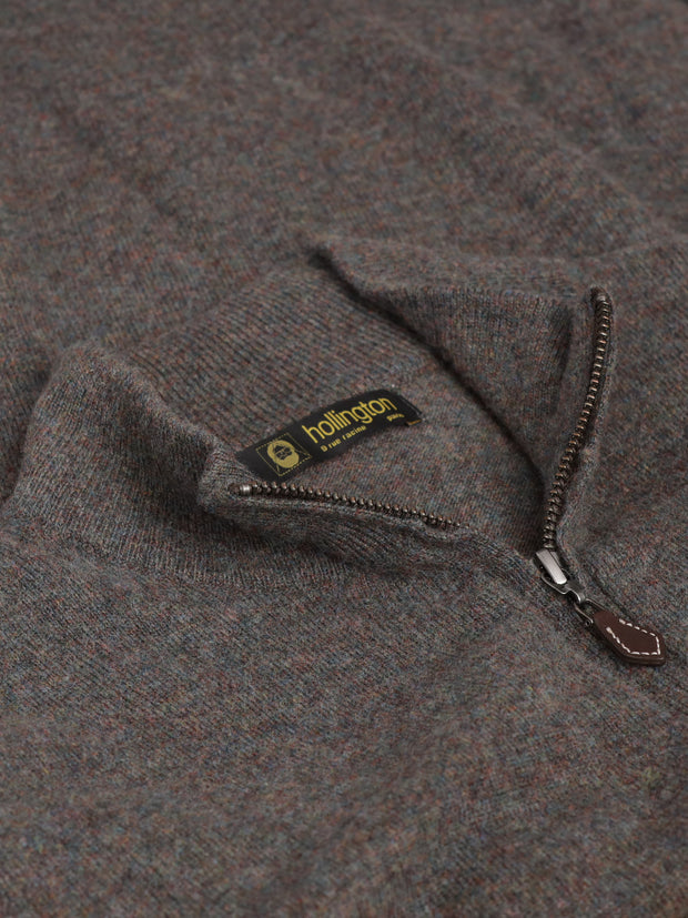 cardigan zippé en geelong brun cask