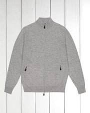zipped cardigan in silver geelong