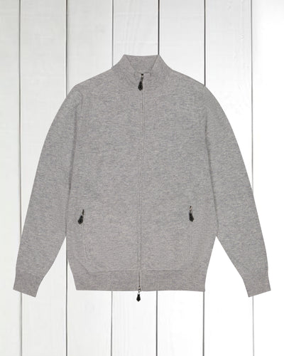 zipped cardigan in silver geelong