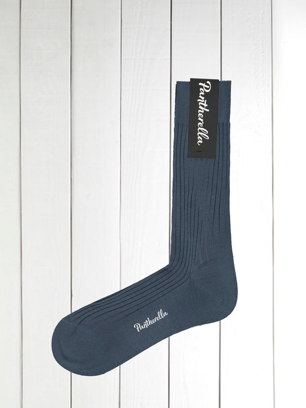 pantherella petrol blue wool socks