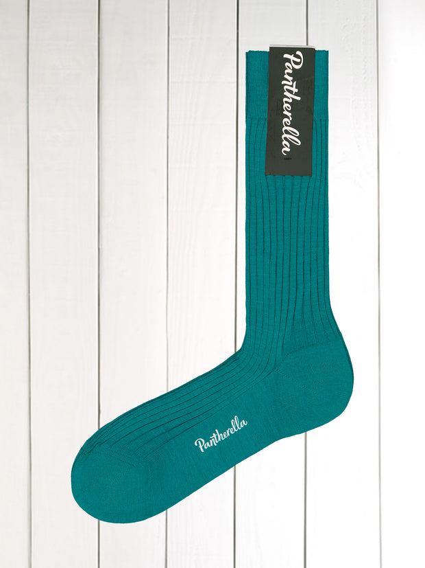 chaussette en laine pantherella turquoise
