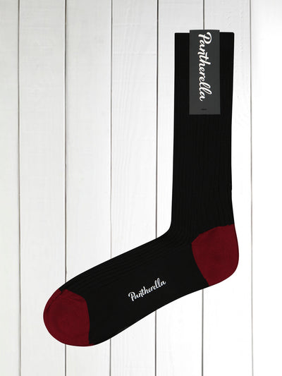 contrast heel and toe black cotton socks
