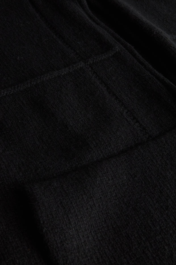 gilet zippé à col officier en laine et cachemire noir Inis Meáin