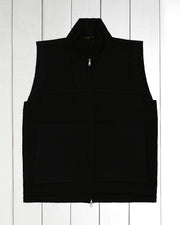 gilet zippé à col officier en laine et cachemire noir Inis Meáin